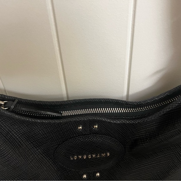 Longchamp Paris Intreciatto Black Leather Shoulder Bag - Picture 4 of 8